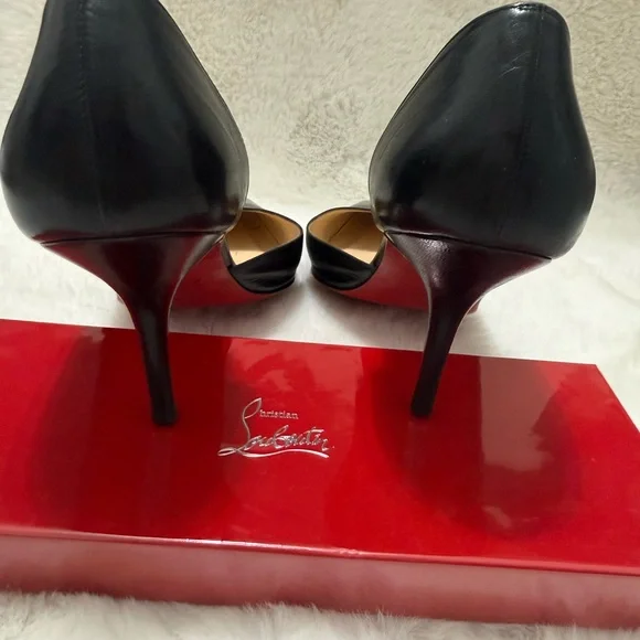 Christian Louboutin Black Pointed-Toe Iriza leather Pumps - Picture 8 of 12